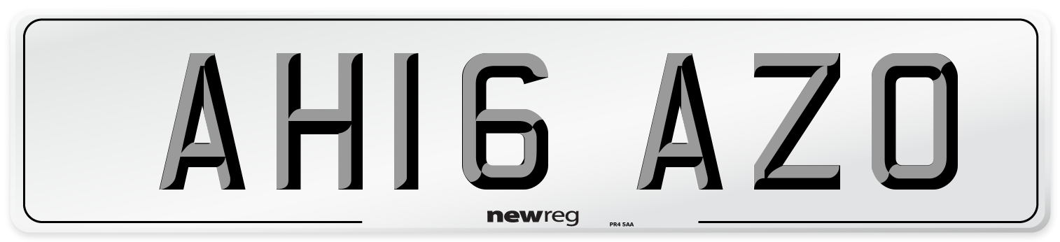 AH16 AZO Number Plate from New Reg